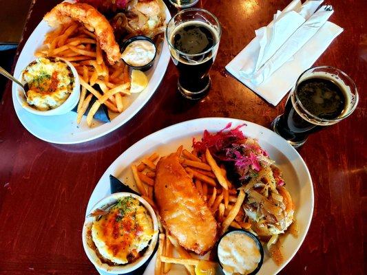 Shepherds pie, fish n chips, bangers n mash