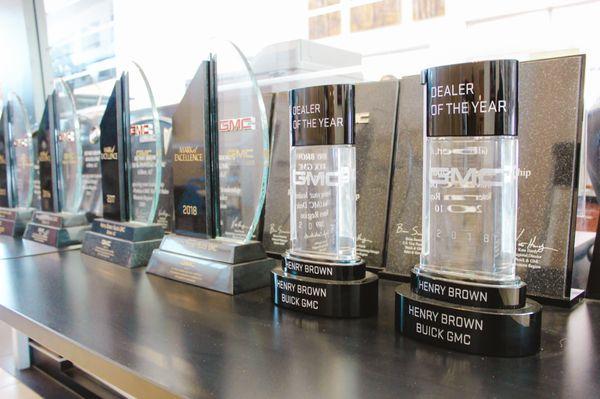 Henry Brown has won dozens of awards over the years for outstanding service and sales