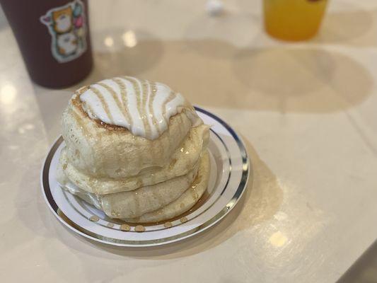 Soufflé pancake -- the plain comes with syrup and a whipped butter foam....