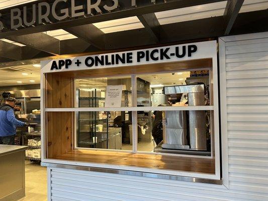 App and Online order pickup area