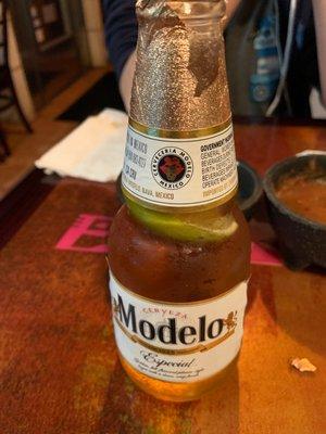 Tasty beer, brewed in Mexico.