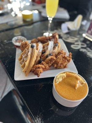 Chicken and Waffles w/grits