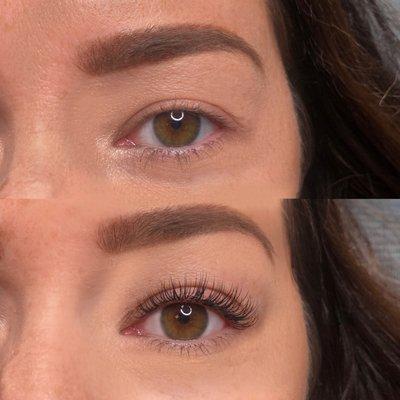 Before & after classic lash extensions