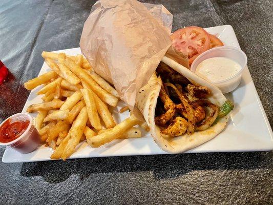 Naan Wrap & Fries