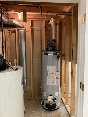 Hot water heater install.