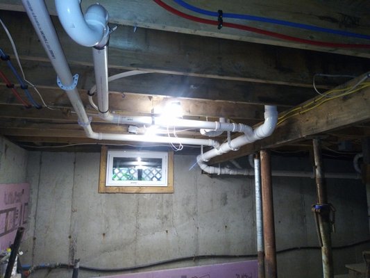 Bathroom and laundry remodel. Basement view