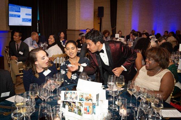 Entertaining guests with tableside magic at the Enterprise Community Partners, Inc. gala event. PC: Jim Vetter