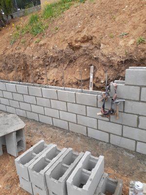 Retaining wall.