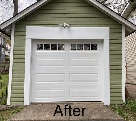 Swing Doors Conversion to Garage Door & Framing - After Photo