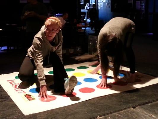 Twister action... And... Right hand red! Go!