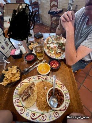 Brisket street taco and nachos