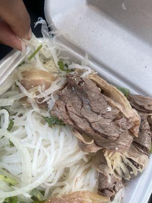 Thin slice of tripe only like two pieces