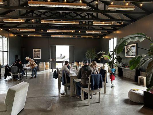 Inside the barn on the ranch... Such a perfect place for family wine tasting!