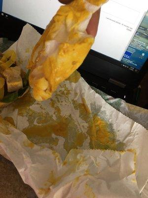 I tried to wipe some of the mustard off.