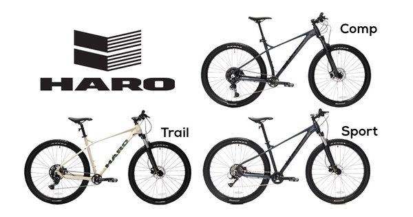 HARO Trail, Sport, Mountain, Commuter, and BMX all at Sun & Ski Sports in store in stock or online ready to ship!