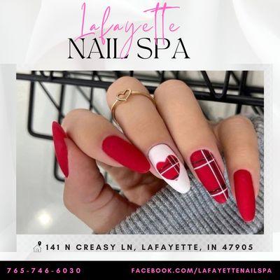 Lafayette Nail Spa
 141 N Creasy Ln, Lafayette, IN 47905
765-746-6030 to make your appointment.