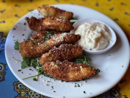 Fried artichoke hearts.