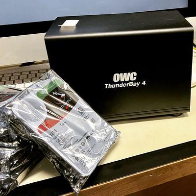 OWC Thunderbay Raid solution.  Make sure you backup your valuable data.