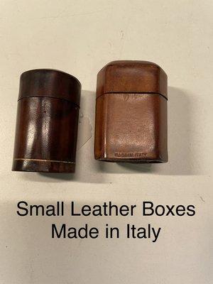 Antique leather boxes