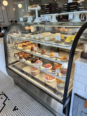 Display case of pastries