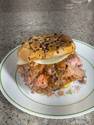 super beef on an onion roll