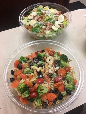 Pasta Salad & Chicken Caesar Salad