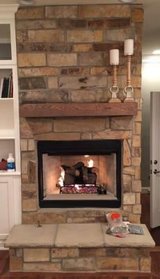 This is a beautiful stone fireplace we have done in an Anchorage home