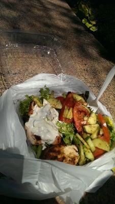 Garden salad with chicken breast