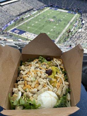 Build your own salad with tofu on game day