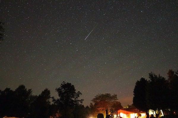 Night sky above campground