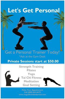 Personal Training starts at $50.00