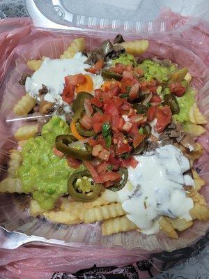 Fries (super nachos subbed with fries.. basically like Carne asada fries lol)