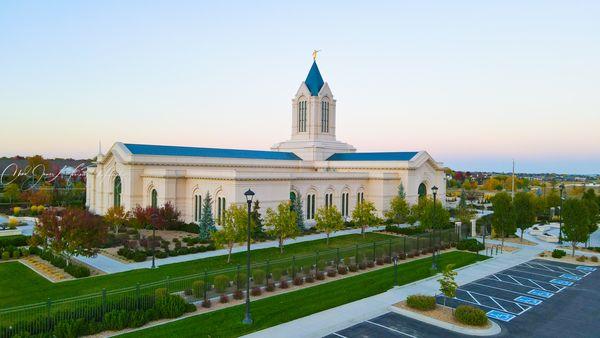 Fort Collins Colorado Temple at Dusk more at TempleVideos.com