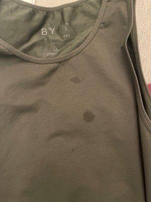 Stain on workout tank