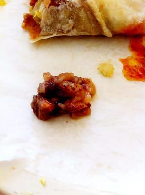 The "dry" piece of fat from my barbacoa taco. Yup, real dry