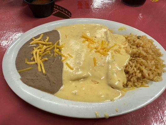 Cheese enchilada plate. Very meh