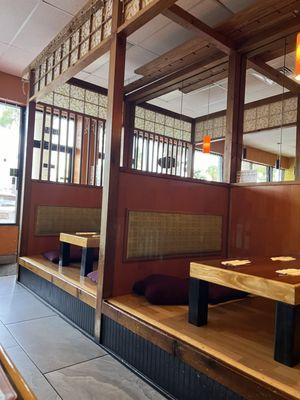 The location offers traditional table top seating or traditional Japanese style seating.