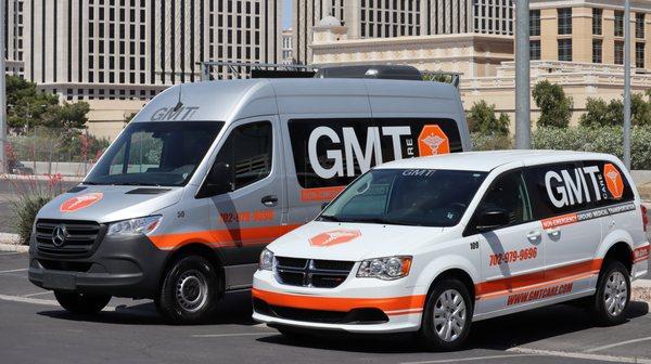 Our stretcher and wheelchair capable vehicles. GMTCare can even accommodate motorized wheelchairs!