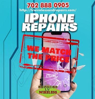 We have the best iPhone repairs price or we mat h it.