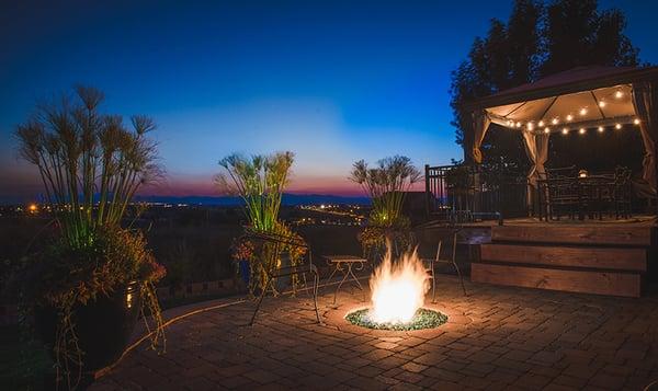 Custom patio and gas firepit