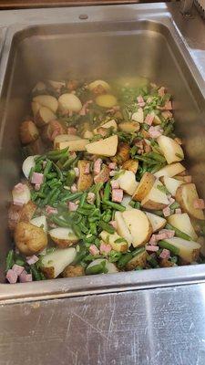 Green beans, ham and potatoes