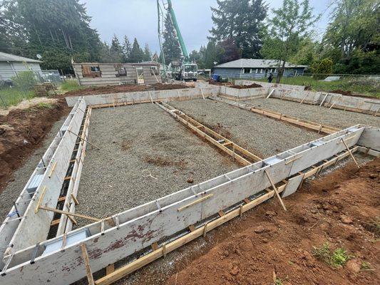 This is the framing for concrete for footings on a 1800 sqft home.