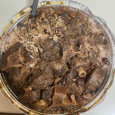 Oxtails and Rice & Peas