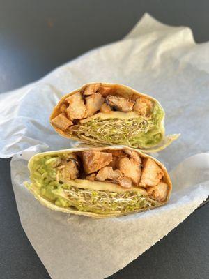 Ventura Wrap. Buffalo chicken, pepper jack cheese, avocado, sprouts, ranch, wrapped in a tortilla.