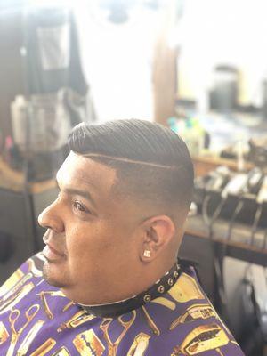 Mid Bald Fade comb over