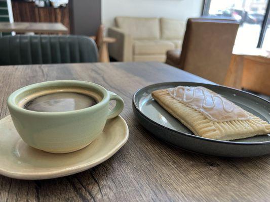 Americano and pop tart, that's how one begins their day!