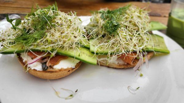 Loaded Lox Bagel! $18. Absolutely delicious.