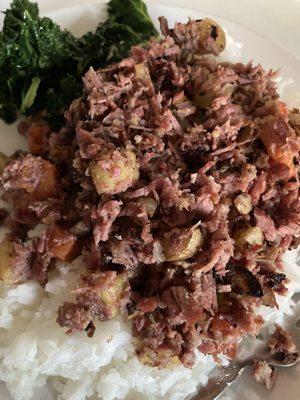 Made corned beef hash using the hunk of raw corned beef that I bought there!