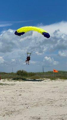 Stand up landing on the beach