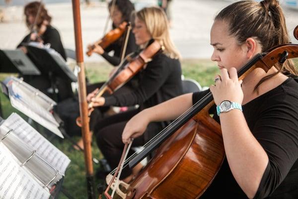 Anna Piland and Eliana Strings playing at our ceremony at the Catamaran Resort